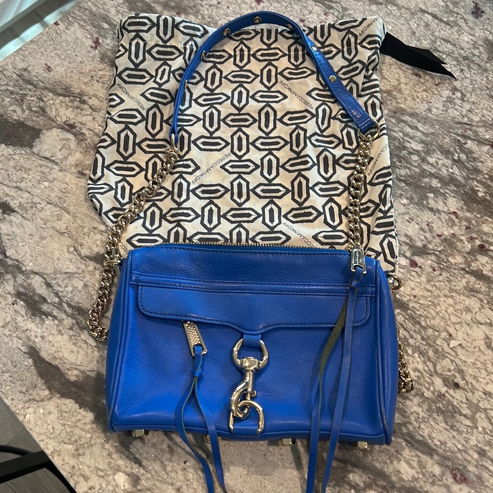 Rebecca Minkoff Mini MAC Clutch Crossbody Bag blue